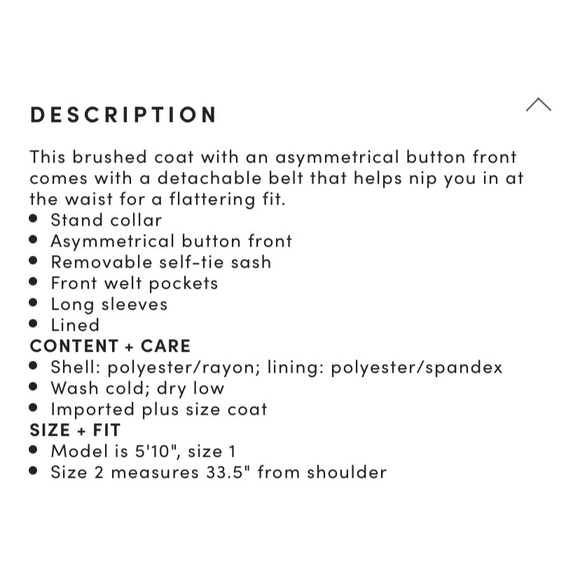 NWT Torrid Beige Brushed Asymmetrical A-Line Coat size 4 - Picture 7 of 11